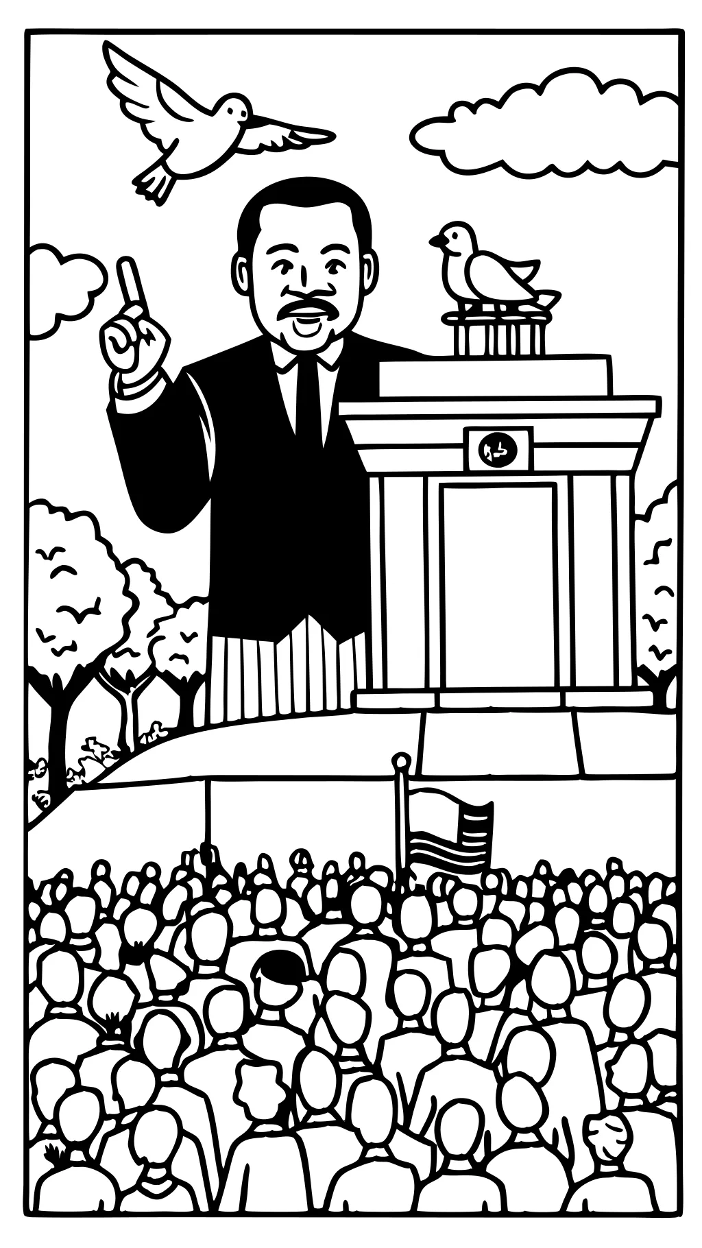 MLK JR Página para colorear